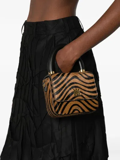 Amiri Micro Ma Zebra Tote Bag In Brown