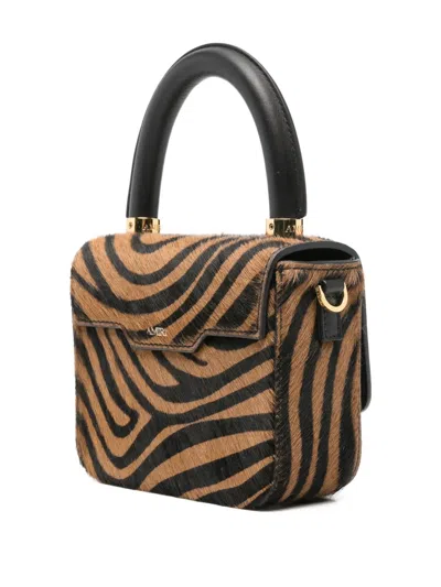 Amiri Micro Ma Zebra Tote Bag In Brown