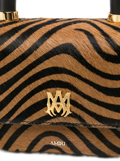 Amiri Micro Ma Zebra Tote Bag In Brown