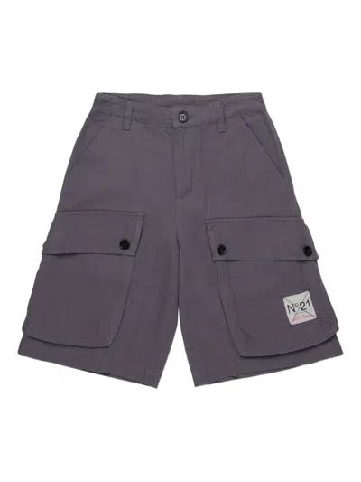 N°21 Buttoned Cargo Shorts In Blue