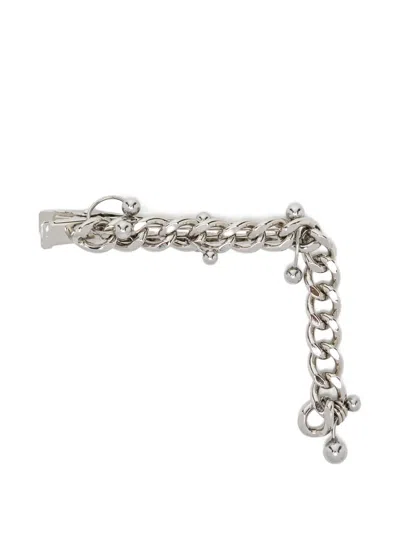 Yohji Yamamoto Chain Ball Hair Clip In Metallic