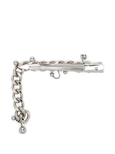 Yohji Yamamoto Chain Ball Hair Clip In Metallic