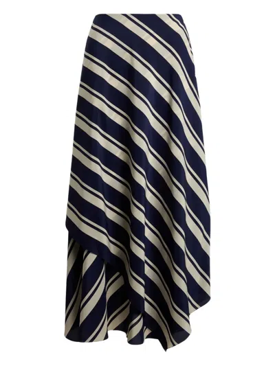 Ralph Lauren Striped Handkerchief Tilda Skirt In Blue