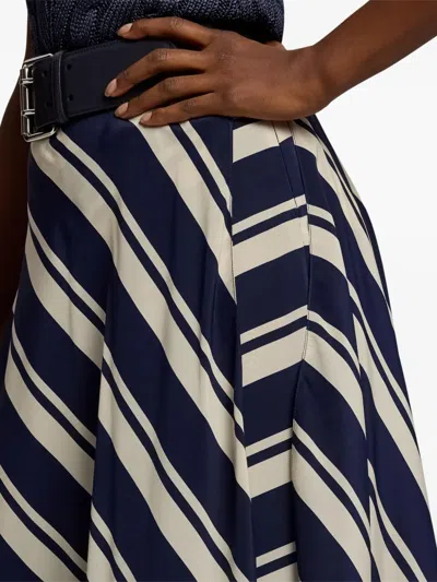 Ralph Lauren Striped Handkerchief Tilda Skirt In Blue