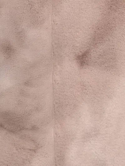 Betta Corradi Faux-fur Hooded Three-quarter Sleeve Jacket In Brown