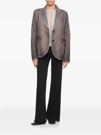 Avant Toi Lapel Raw-hem Blazer In Multi