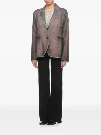 Avant Toi Lapel Raw-hem Blazer In Multi