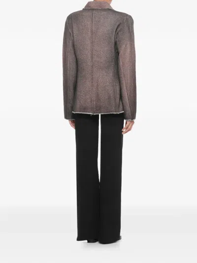 Avant Toi Lapel Raw-hem Blazer In Multi