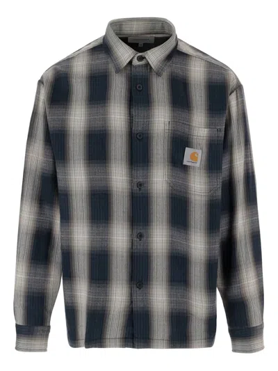 Carhartt Button Checked Shirt In Blue