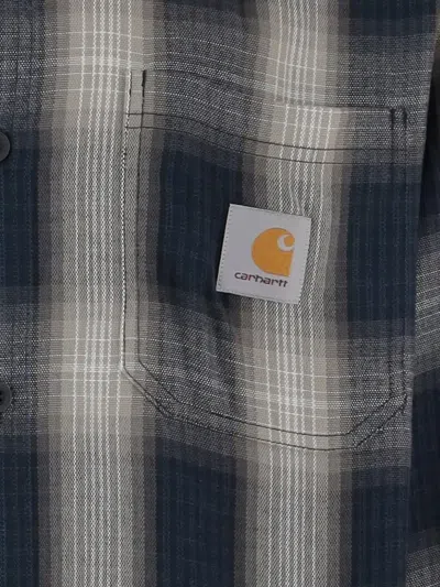 Carhartt Button Checked Shirt In Blue
