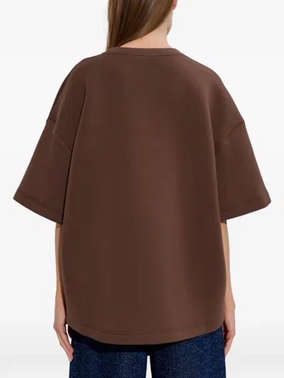 Munthe Graphic-print Cotton T-shirt In Brown