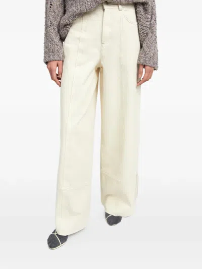 Aeron Unfinished Trim Wide Trousers In Neutral