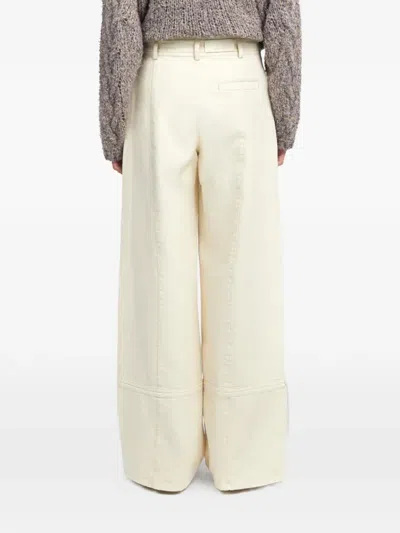 Aeron Unfinished Trim Wide Trousers In Neutral