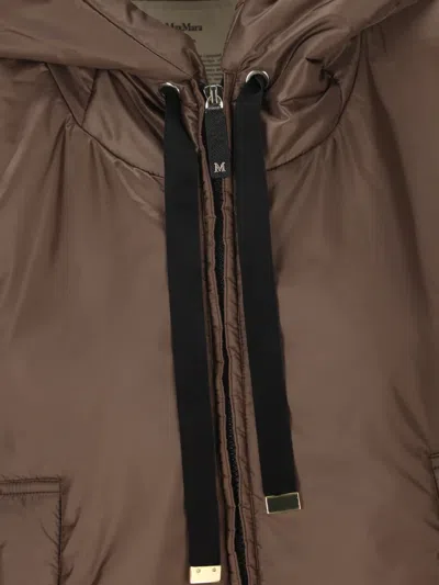Max Mara Hooded Zip-up Gilet In Brown