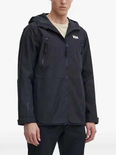 Helly Hansen Zipped Hooded Lightweight Jacket In Black