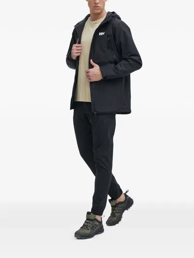 Helly Hansen Zipped Hooded Lightweight Jacket In Black