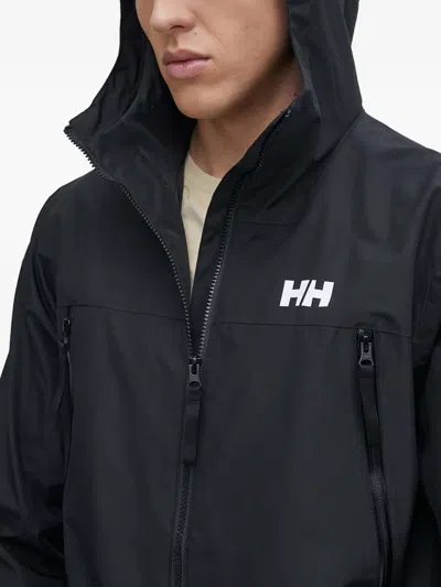 Helly Hansen Zipped Hooded Lightweight Jacket In Black