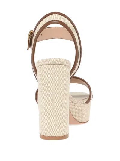 Gianvito Rossi Milos Platform Heeled Sandals In Neutral