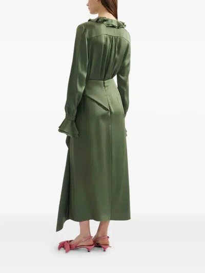 Erdem Cady Ruffled Long-sleeve Shirt In Multi