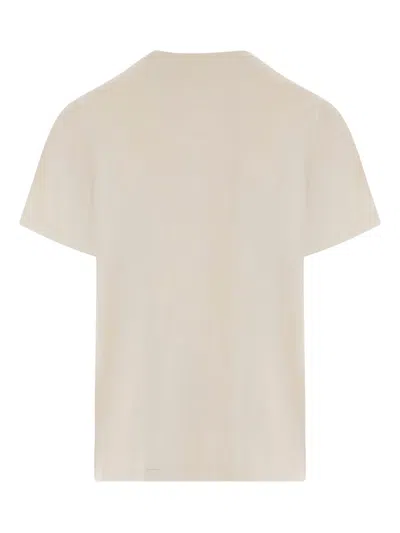 Jw Anderson Mens Ecru Circular Brand-print Cotton T-shirt In Neutral