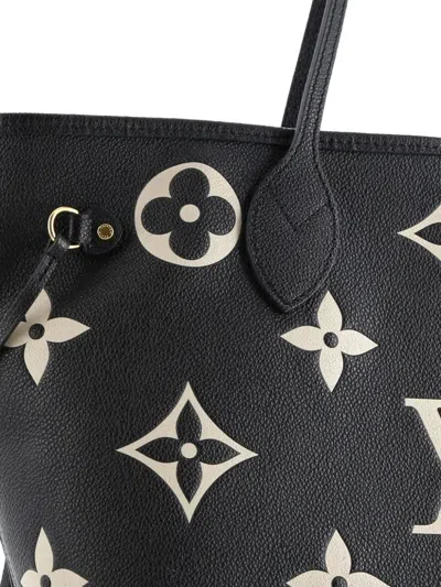 Pre-owned Louis Vuitton Neverfull Nm Bicolor Monogram Empreinte Giant Mm Tote Bag In Black