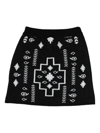 County Of Milan Patterned-jacquard Skirt In Black