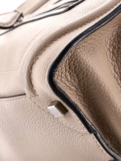 Pre-owned Celine Luggage Bag Grainy Leather Micro Tote Bag In Neutral