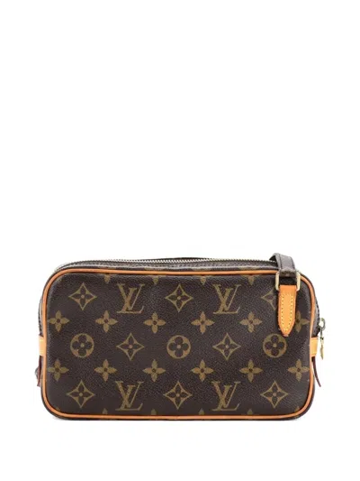Pre-owned Louis Vuitton Pochette Marly Bandouliere Bag Monogram Canvas Crossbody Bag In Brown