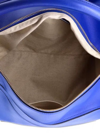 Pre-owned Loewe Puzzle Bag Leather Large Satchel In Blue