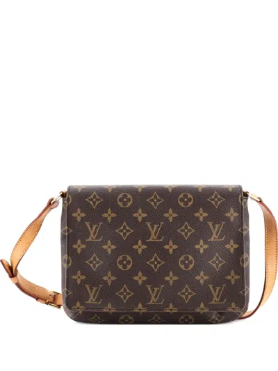 Pre-owned Louis Vuitton Musette Tango Handbag Monogram Canvas Shoulder Bag In Brown