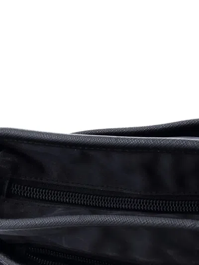 Pre-owned Prada Front Pocket Messenger Bag Tessuto Medium Crossbody Bag In Black