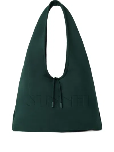 Sunnei Multitasking Sweatbag Embossed Shoulder Bag In Blue