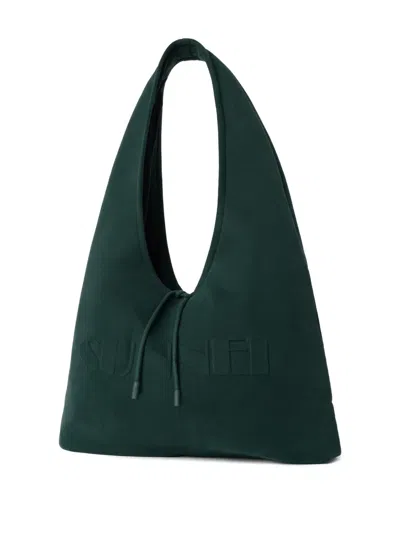 Sunnei Multitasking Sweatbag Embossed Shoulder Bag In Blue