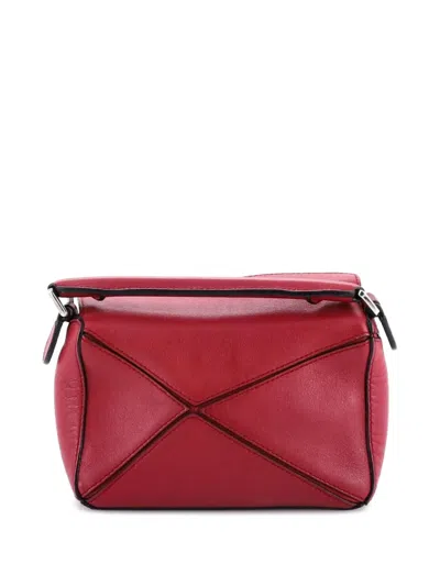 Pre-owned Loewe Puzzle Bag Leather Mini Crossbody Bag In Pink