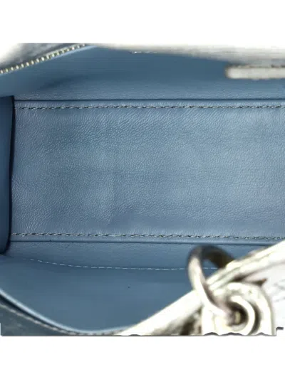 Pre-owned Dior My Lady  Bag Cannage Quilted Leather Satchel In Silver