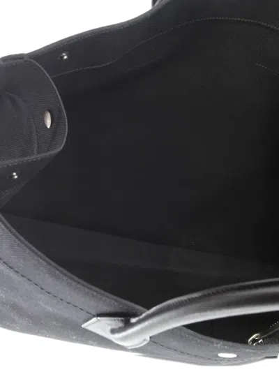 Pre-owned Saint Laurent Rive Gauche Shopper Camo Canvas Large Tote Bag In Black