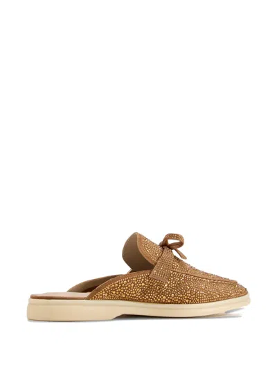 Nicoli Jezelinda Bow-detail Mules In Brown