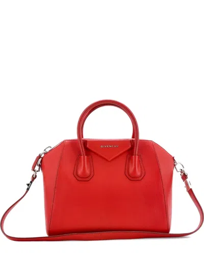 Pre-owned Givenchy Antigona Bag Leather Small Satchel In Red