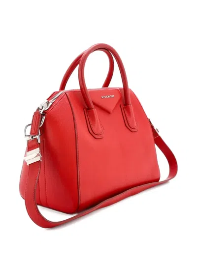 Pre-owned Givenchy Antigona Bag Leather Small Satchel In Red
