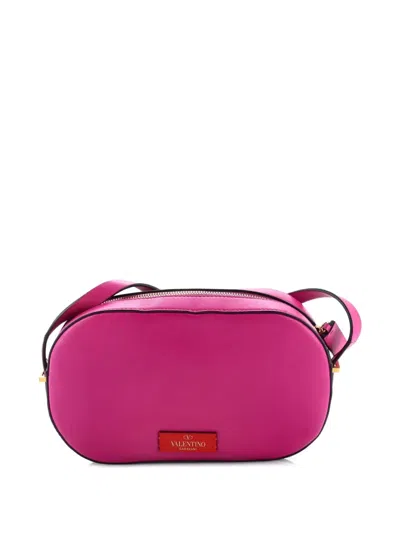 Pre-owned Valentino Garavani Vlogo Walk Leather Crossbody Bag In Pink