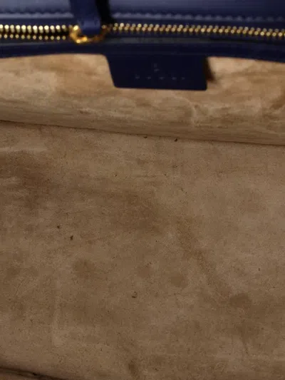 Pre-owned Gucci Sylvie Top Handle Bag Leather Medium Satchel In Blue