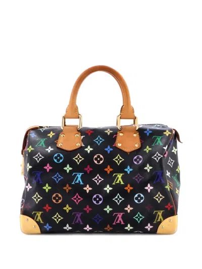 Pre-owned Louis Vuitton Speedy Handbag Monogram Multicolor 30 Satchel In Black