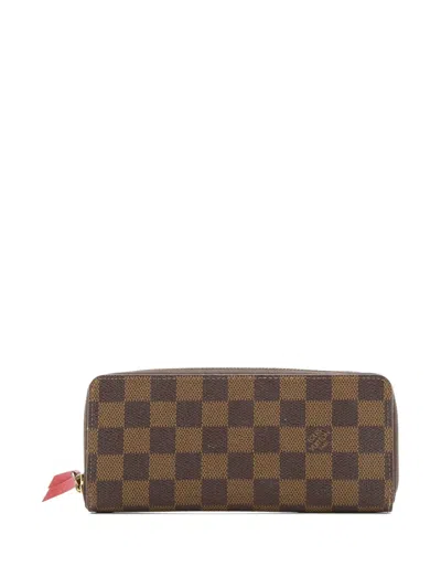 Pre-owned Louis Vuitton Clemence Wallet Damier Small Wallets In Brown