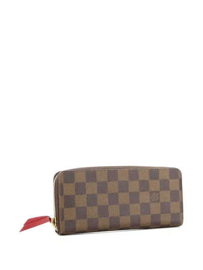 Pre-owned Louis Vuitton Clemence Wallet Damier Small Wallets In Brown