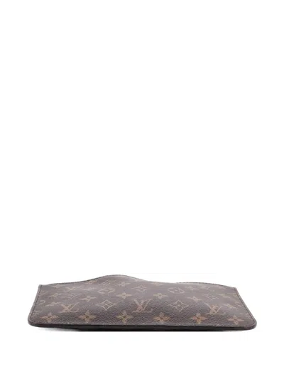 Pre-owned Louis Vuitton Neverfull Pochette Monogram Canvas Large Pouch In Brown