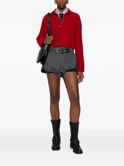 Enfants Riches Deprimes Long-sleeved Knitted Cardigan In Red