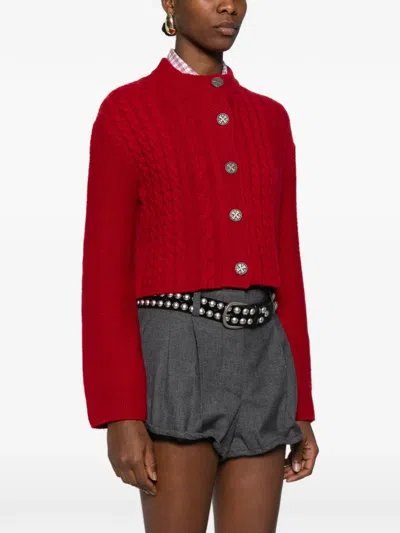 Enfants Riches Deprimes Long-sleeved Knitted Cardigan In Red