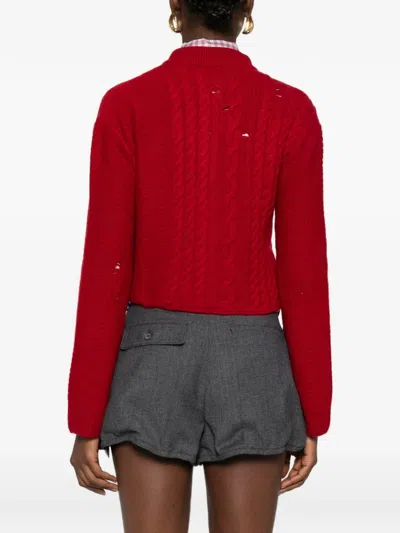 Enfants Riches Deprimes Long-sleeved Knitted Cardigan In Red