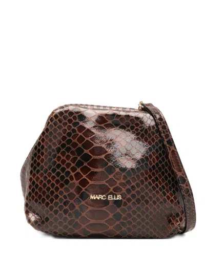 Marc Ellis Arlena S Py Logo-lettering Clutch In Orange