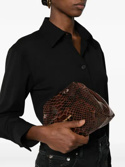 Marc Ellis Arlena S Py Logo-lettering Clutch In Orange